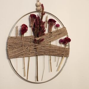 Dried Flower Art- Hoop and Twine